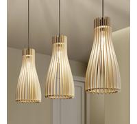 Suspension luminaire en bois Furn Envostar, dimmable, bois clair, Salon / Salle à manger, Bois, Scandinave, Suspension
