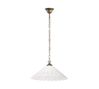 Suspension Luminaire En Céramique Et Laiton Ø 40,5Cm En Blanc Bronze Antique E27