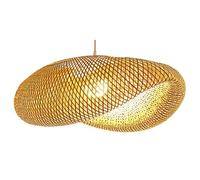 Suspension Luminaire en Rotin et Bambou ALHENA. Fusion Élégante de Charme Bohème et Luminosité Douce, une Création Unique (CABLE NOIR)