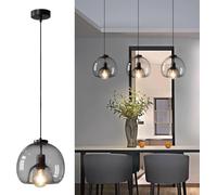 Suspension Luminaire Industrielle Rétro Lustre Suspension en verre Plafonnier Vintage E27 Eclairage Rétro Plafond pour Café,Cuisine,Salle à Manger Inclusa lampadina LED 4W E27 calda