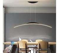 Suspension Luminaire LED arc décoratif éclairage intérieur métal dimmable moderne Lampe table à manger lustre acrylique avec télécommande pour salon salle à manger cuisine chambre d'amis plafonnier (