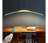 Suspension Luminaire LED arc décoratif éclairage intérieur métal dimmable moderne Lampe table à manger lustre acrylique avec télécommande pour salon salle à manger cuisine chambre d'amis plafonnier (