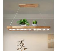 Suspension Luminaire LED En Bois, à Intensité Variable Lustre Salon Avec TéLé Commande 100 Cm 40 W Lampe Rustique Vintage 1,3 M RéGlable En Hauteur Cuisine Lampe Pour Chambre à Coucher, Salon
