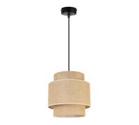 Light-Home Boho Abat Jour Suspension Luminaire Lustre - Moderne Abat Jour Plafond pour Chambre Salon et Cuisine - Métal et Tissu - E27 - À 1 Lumières - Noir Base et Jute