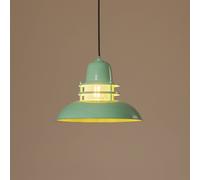 Bamyum Lustre Industriel 34 cm - Lampe Suspension Vintage en Métal pour Salon, Cuisine, Chambre, Salle à Manger, Couloir - Menthe Verte