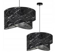Suspension Luminaire Lustre Light-Home - modèle MILAN - Moderne Abat Jour Plafond - en Metal - Noir et argent