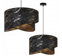 Light-Home Milan Abat Jour Suspension Luminaire Lustre Industriel - Moderne Abat Jour Plafond pour Chambre Salon et Cuisine - en Metal - Noir et or II