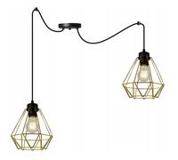 Suspension Luminaire Lustre Light-Home - modèle SPIDER CORRAL - Moderne Plafond - Métal - E27 - 2 Lumières - Noir et Or