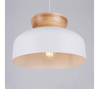 Suspension luminaire Marion SOLLUX LIGHTING, dimmable, blanc, Salon / Salle à manger, Bois, Suspension