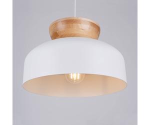 Suspension luminaire Marion SOLLUX LIGHTING, dimmable, blanc, Salon / Salle à manger, Bois, Suspension