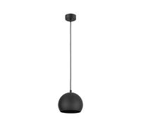 Suspension Luminaire Métal E27 Rond Ø 17 Cm Réglable Noir Boule