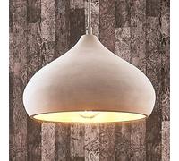 Lindby Suspension en béton Morton à intensité variable (Moderne) Gris e. a. pour Salon & Salle manger (1 lampe,à E27), Luminaire Lampe Plafond Plafonnier Suspendue