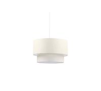 Suspension Luminaire Plafonnier Abat Jour Blanc Crème 30x20 Cm