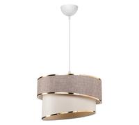 Suspension Luminaire Plafonnier Loopy ¿27 Beige-Blanc D30x63cm