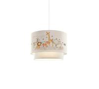 Suspension Luminaire Plafonnier Pour Enfants E27 Blanc-Orange D30x70cm