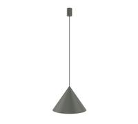 Suspension Luminaire Rétro Gris Ø 35 Cm Cône Rond H: Max. 130 Cm GU10