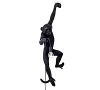 Suspension luminaire Seletti Monkey, résine, noire, 89 x 45 x 29 cm