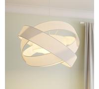 Suspension luminaire Simaria Lindby, dimmable, blanc, Salon / Salle à manger, Textile / Tissu / Soie, Moderne, Suspension en Tissu