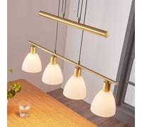 Suspension luminaire Simeon Lindby, dimmable, doré, Salon / Salle à manger, Verre, Moderne, Suspension