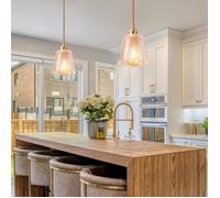 Suspension Luminaire - SMOTOP - Lot de 2 - Abat-jour verre Ø12,5 cm - E27 60W (Scandinave/Vintage)