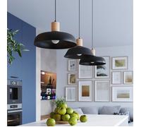 Suspension Luminaire - Sollux - Indy - Abat-jour Incurvé - Métal Noir - E27 15W LED