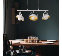 Suspension lampe suspension suspension lampe éclairage salon, 3 flammes, métal, gris pierre, 3x douille E14, HxLxP: 150x94,8x20,8 cm, Wofi, 7019.03.50.8000 