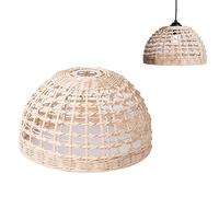 Suspension Luminaire Suspension Rotin Panier en Lustre Abat Abat Jour Lustre en Rotin Bois Rustique Luminaire Suspendu pour Restaurant Café LumièRe