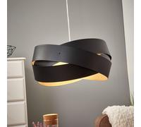 Suspension luminaire Tornado Domiluce, dimmable, noir, Salon / Salle à manger, Métal, Moderne, Suspension