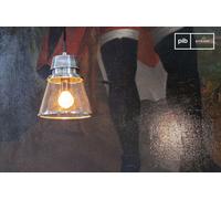 Suspension luminaire vintage en verre Beatrix