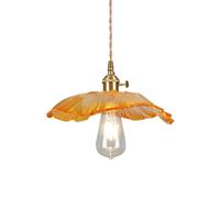 Suspension Lumineuse en Verre Floral, éclairage Moderne pour Intérieur Chic, Orange