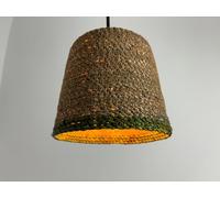 Suspension lumineuse intérieure abat-jour raie Verte D18 cm en matière naturelle, cordon et ampoule fournis
