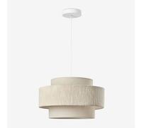 Suspension Lumira Blanc Gardenia - Beige Lin Ø40 cm
