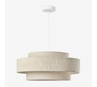 Suspension Lumira Blanc Gardenia - Beige Lin Ø55 cm