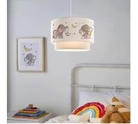 Suspension Lurgan pour enfant E27 70 cm motif d'éléphant