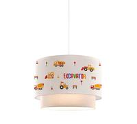 Suspension Lurgan pour enfant motif d'engins de chantier blanc