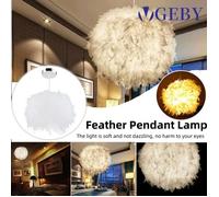 Suspension Lustre - Blanc - 30 cm - Plume - E27 - 1 Ampoule - 40W