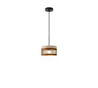 Suspension, Lustre, Plafonnier, Abat-Jour En Pierre Naturelle Et Bois de 21 Cm, Douille E27 Réglable Jusqu'À 170 Cm, Lampe À Une Tête Idéale Pour Îlot de Cuisine, Salle À Manger, Chambre, Couloir Ou E