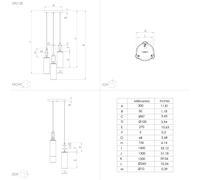 Suspension MAJANA E27 3X40W en acier chrome D370mm