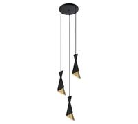 Suspension MALIA noire et dorée PND-85949-3 BK+GD Italux