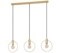 Suspension MANIZALES E27 3X40W en acier laiton brossé 1010x50x1100mm