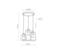 Suspension Marco Brown 3 Lampes Transparente/Brune Marron