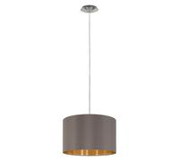 Suspension MASERLO E27 1X60W en acier nickel mat D380mm