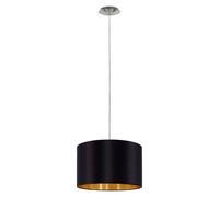 Suspension MASERLO E27 1X60W en acier nickel mat D380mm
