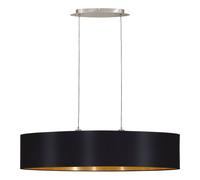 Suspension MASERLO E27 2X60W en acier nickel mat 1000x250x1100mm
