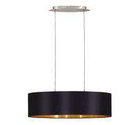 Suspension MASERLO E27 2X60W en acier nickel mat 780x220x1100mm