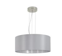 Suspension MASERLO E27 3X60W en acier nickel mat D530mm