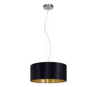 Suspension MASERLO E27 3X60W en acier nickel mat D530mm