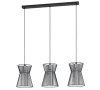 Suspension MASETA E27 3X40W en acier noir 930x225x1100mm