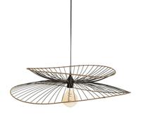 Suspension métal et rotin alara noir d69