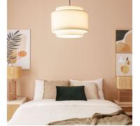 Suspension Métal et Tissu Arija - TECHBREY - Vintage - Beige - 1800xØ400 mm